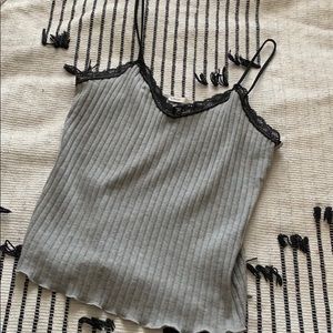 Grey Lace Tank Top